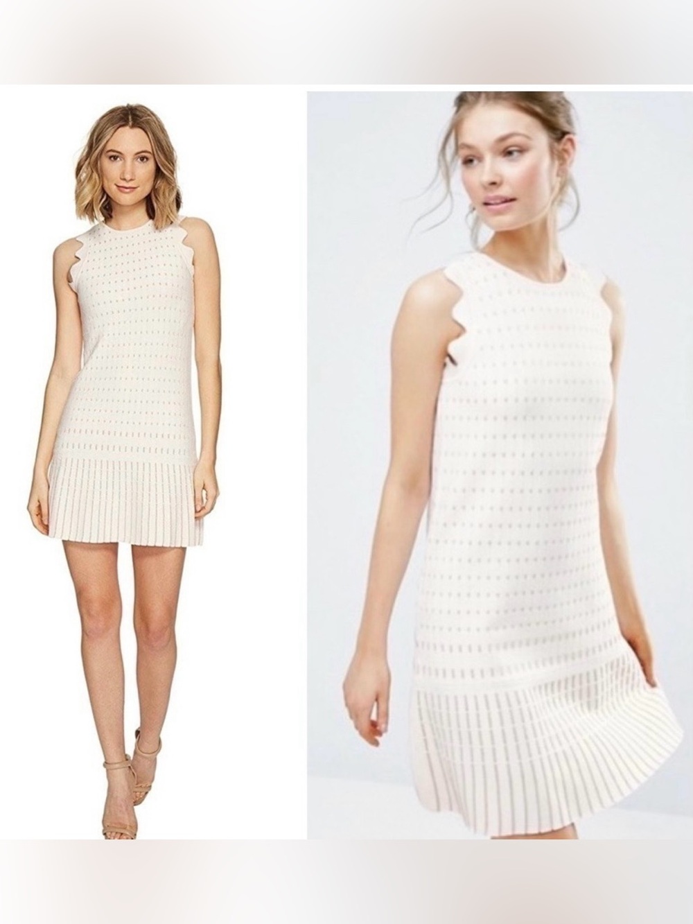 Ted Baker Gold Embroidered Knit Sleeveless Mini Dress